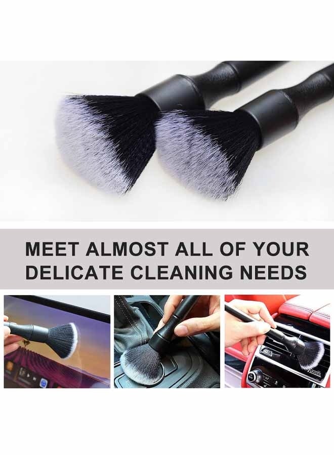 فرشتا تنظيف من الألياف الدقيقة، فرشاة تنظيف داخلية للسيارة لفتحات التهوية، لوحة القيادة، الجلد، أداة تنظيف فعالة لإزالة الغبار من داخل السيارة، أجهزة الكمبيوتر، لوحات المفاتيح، الأجهزة الرقمية - Image 2